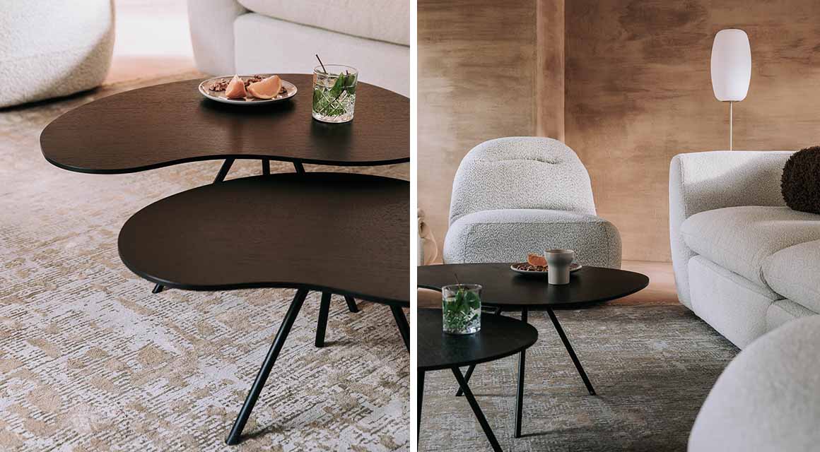 set van 2 zwarte salontafels 2974