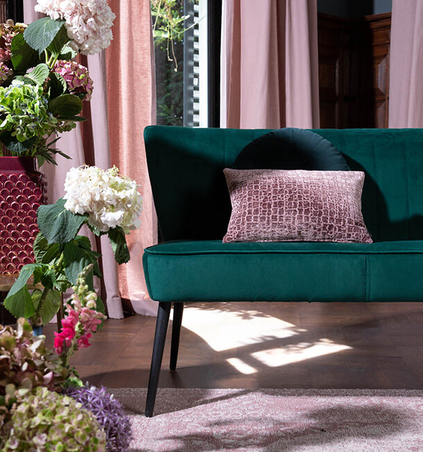 Velvet chic eetkamerbank mobile
