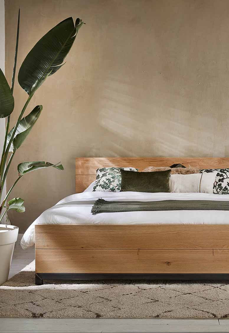 Een slaapkamer in landelijke stijl 