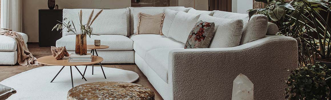 beige hoekbank