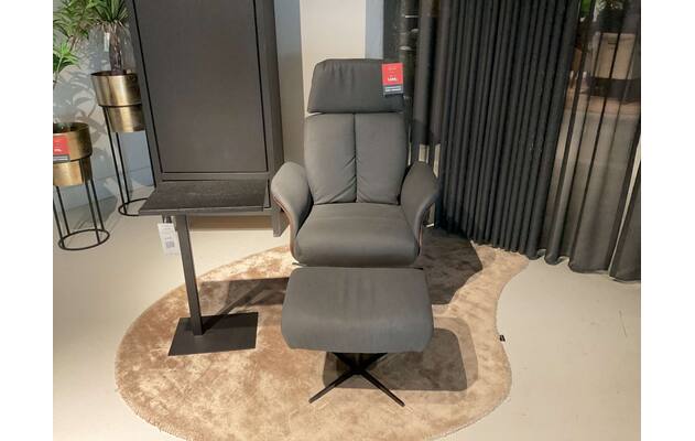 Goossens fauteuil met hocker saranda heerlen zwart leer - 0100907708_2026-07-17-17