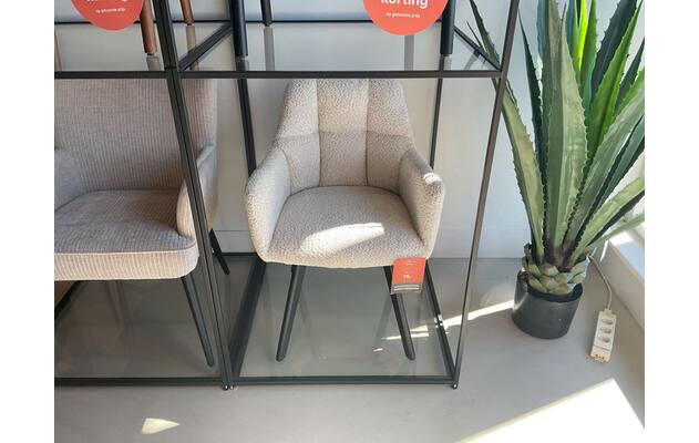 Goossens basic eetkamerstoel mara waalwijk beige stof - 0100914884_2026-08-17-17