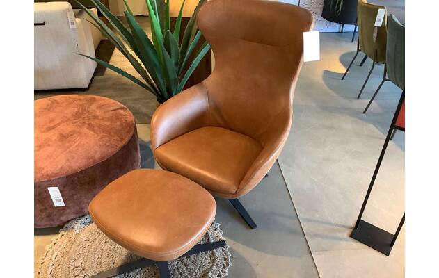 Goossens fauteuil hocker long beach utrecht bruin leer - 0100915039_2026-08-17-09
