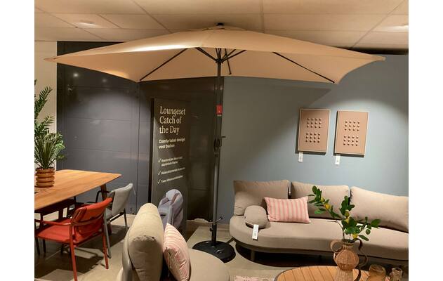Goossens parasol met voet siri zevenaar beige buitenstof - 0100915059_2026-08-17-09