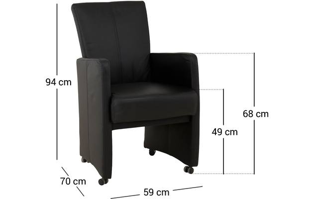 Goossens excellent eetkamerstoel riva zwart leer - 8120459-99