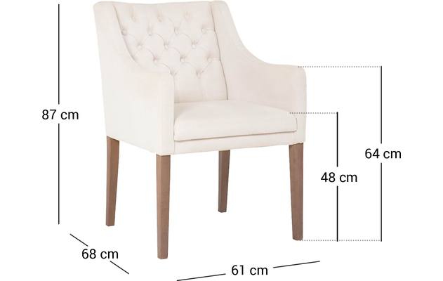 Goossens eetkamerstoel pearl wit stof - 8120541-99
