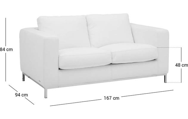 Goossens excellent zitbank massimo wit leer - 8120970-97
