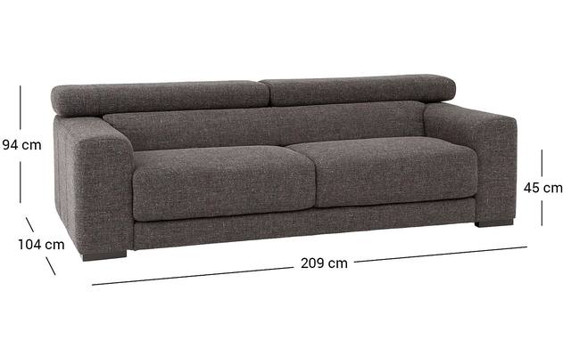 Goossens zitbank nora grijs stof - 8121017-99