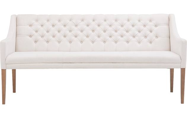 Goossens eetkamerbank pearl wit stof - 8121736-03