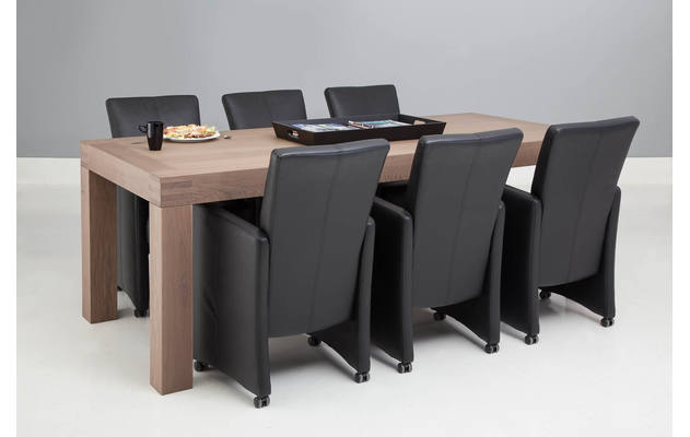 Goossens excellent eetkamerstoel riva zwart leer - 8121822-01