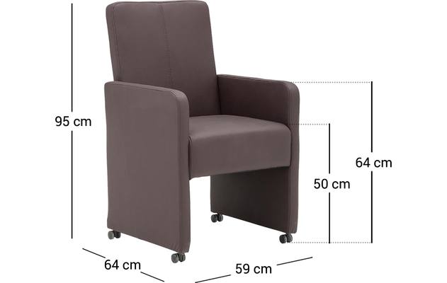 Goossens eetkamerstoel rivas bruin kunstleer - 8121829-99