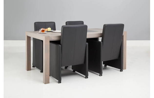 Goossens eetkamerstoel rivas zwart kunstleer - 8121852-01