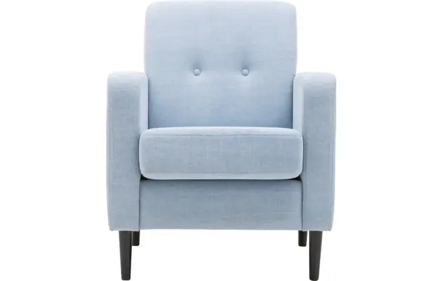 Goossens fauteuil hipp blauw stof - 8140541-02