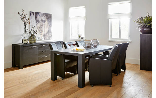 Goossens excellent eetkamerstoel riva zwart leer - 8150287-02