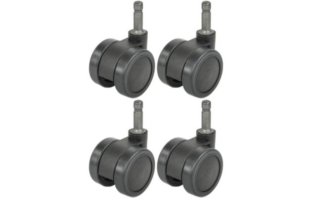 Goossens set van 4 wieltjes zwart kunststof - 8150540-02