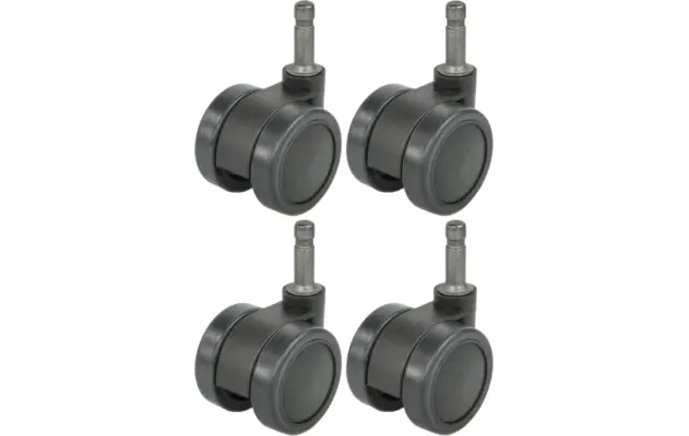 Goossens set van 4 wieltjes zwart kunststof - 8150540-02