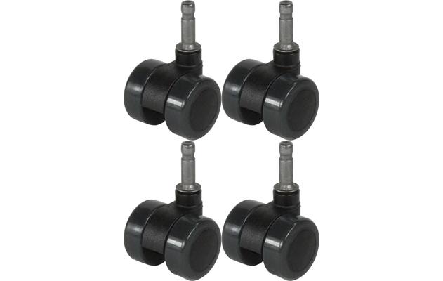 Goossens set van 4 wieltjes zwart kunststof - 8150543-02