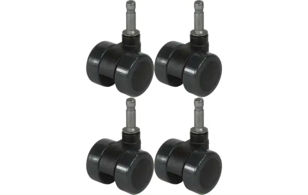 Goossens set van 4 wieltjes zwart kunststof - 8150543-02