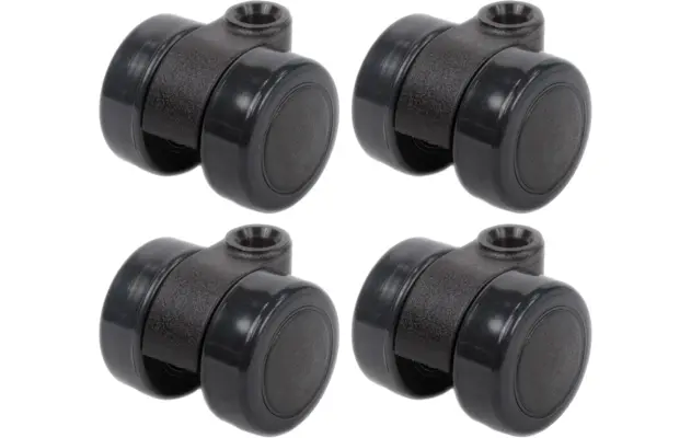Goossens set van 4 wieltjes zwart kunststof - 8150544-03
