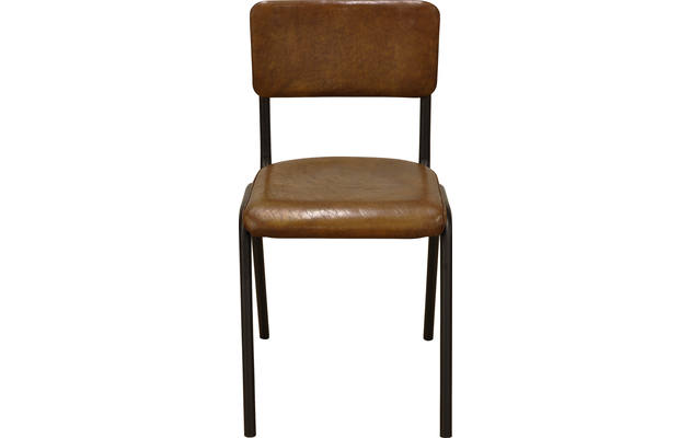 Goossens eetkamerstoel chaplin bruin leer - 8150555-04