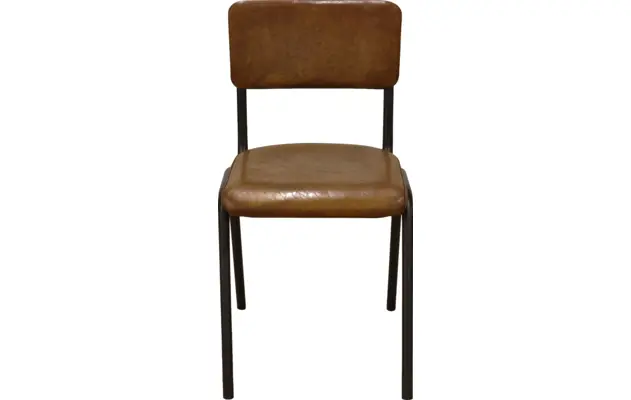 Goossens eetkamerstoel chaplin bruin leer - 8150555-04