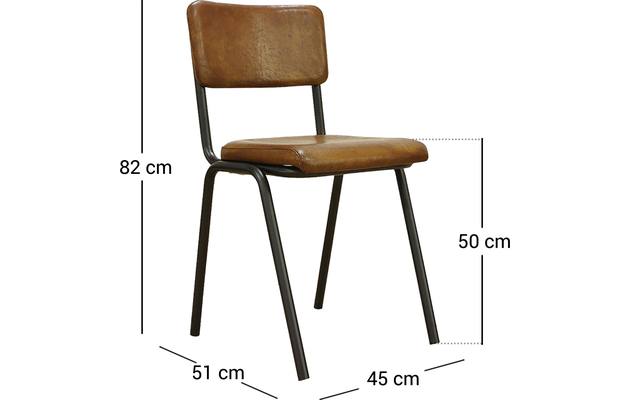 Goossens eetkamerstoel chaplin bruin leer - 8150555-99