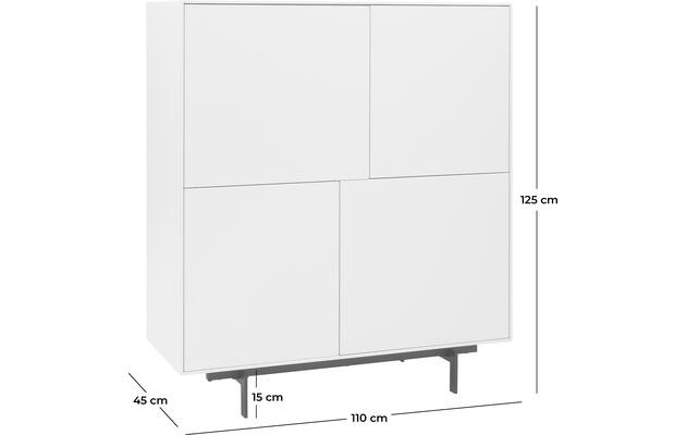 Goossens basic opbergkast verona wit mdf - 8160594-goossens-basic-verona-opbergkast-50
