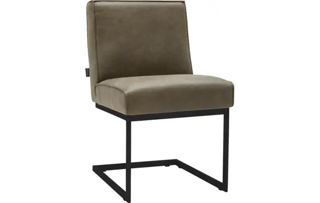 Goossens excellent eetkamerstoel tom groen leer - 8160694-01-zwartepoot
