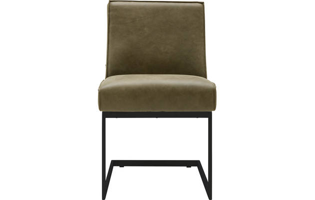Goossens excellent eetkamerstoel tom groen leer - 8160694-02-zwartepoot