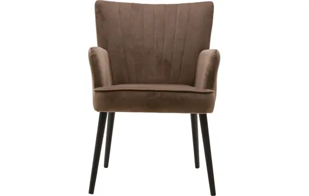 Goossens eetkamerstoel rob bruin stof - 8160699-02
