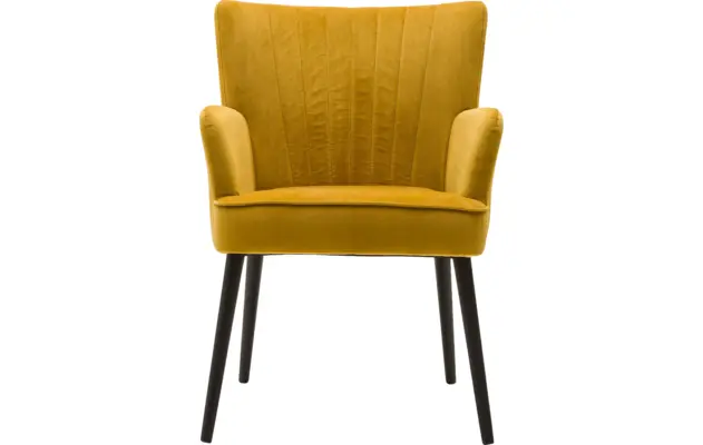 Goossens eetkamerstoel rob geel stof - 8160700-02