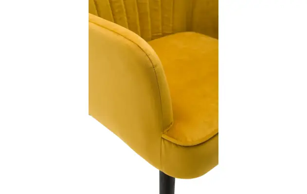 Goossens eetkamerstoel rob geel stof - 8160700-05
