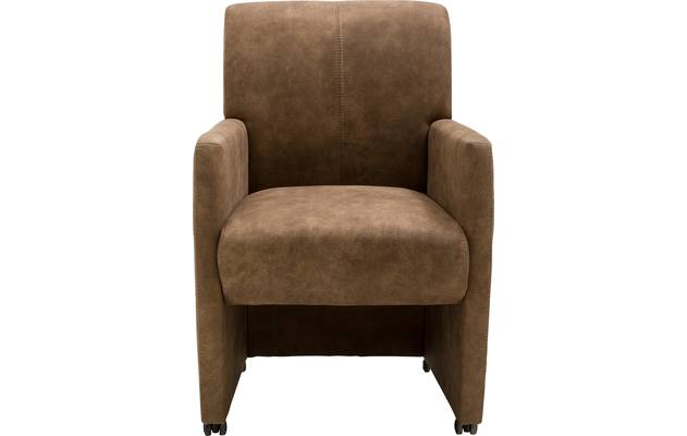 Goossens eetkamerstoel alex bruin microvezel - 8160950-02