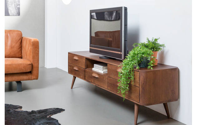 Goossens tv meubel bjarte donker bruin eiken - 8170339-01