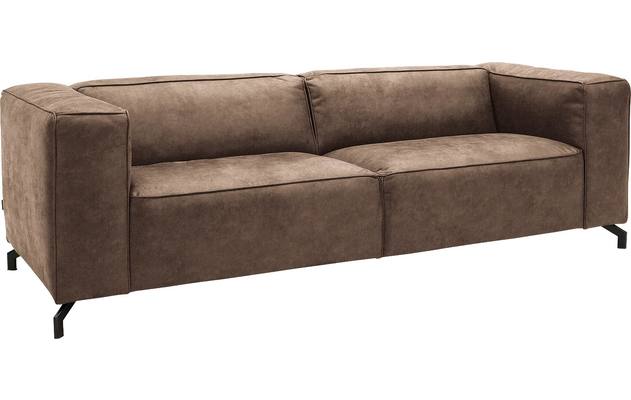 Goossens zitbank calvin bruin micro leer - 8171143-627-02