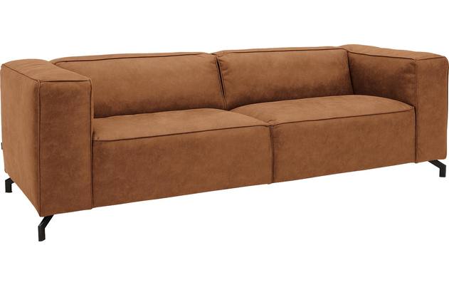 Goossens zitbank calvin bruin micro leer - 8171143-633-02