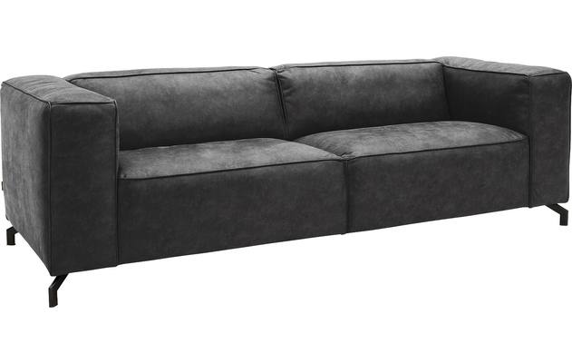 Goossens zitbank calvin grijs micro leer - 8171143-634-02