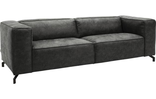 Goossens zitbank calvin grijs micro leer - 8171143-635-02