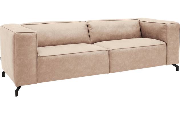 Goossens zitbank calvin beige micro leer - 8171143-637-02