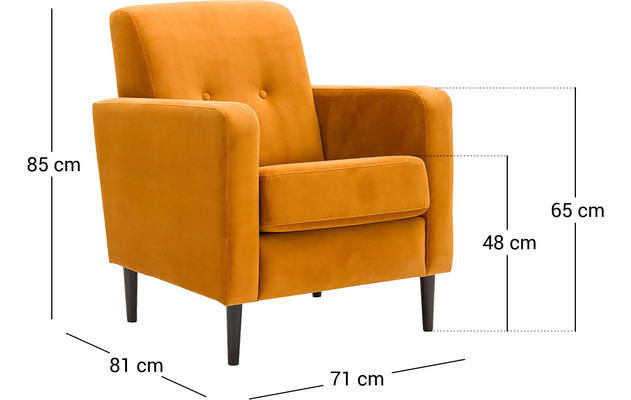 Goossens fauteuil hipp geel stof - 8171442-99