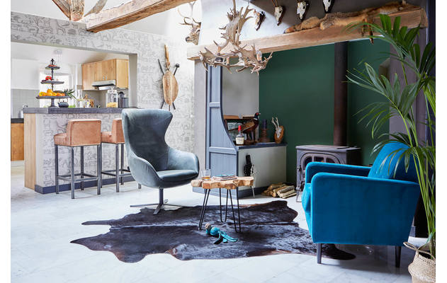 Goossens fauteuil hipp groen stof - 8171465-02