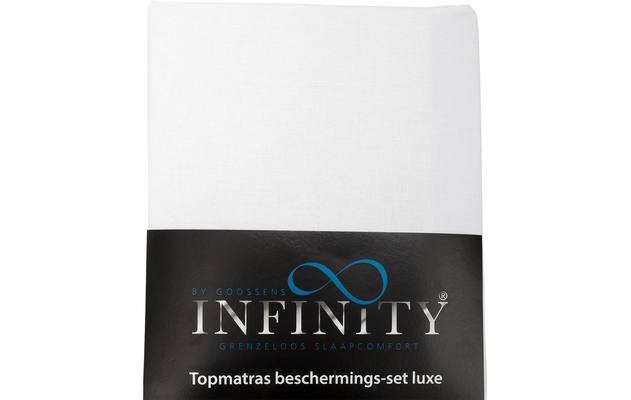 Goossens boxspringbeschermingsset infinity bbs luxe 8 13 cm wit stof - 8180028-02