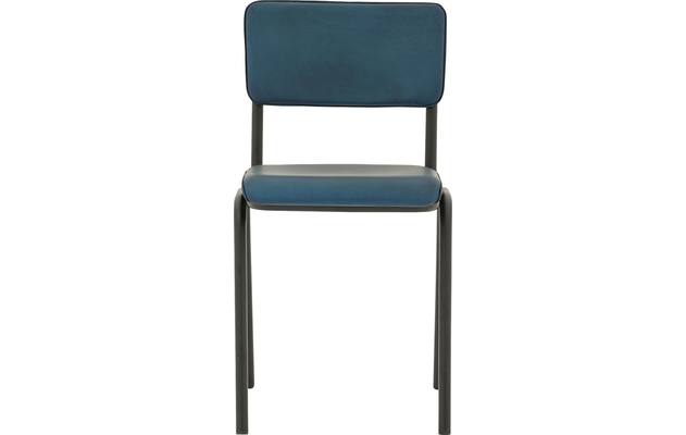 Goossens eetkamerstoel chaplin blauw leer - 8181080-01