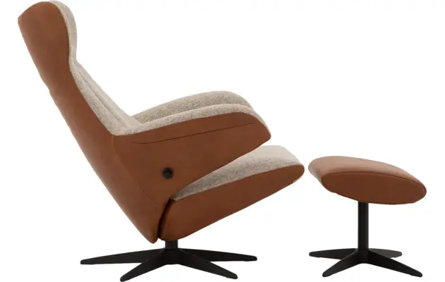 Goossens excellent relaxstoel avec bruin leer - 8181130-09
