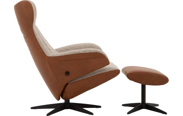 Goossens excellent relaxstoel avec bruin leer - 8181130-10