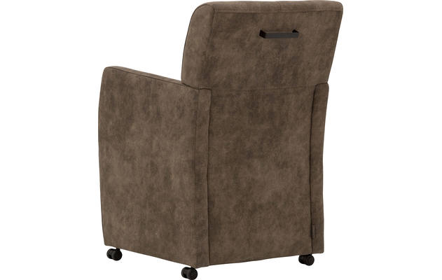 Goossens eetkamerstoel alex bruin microvezel - 8181157-031