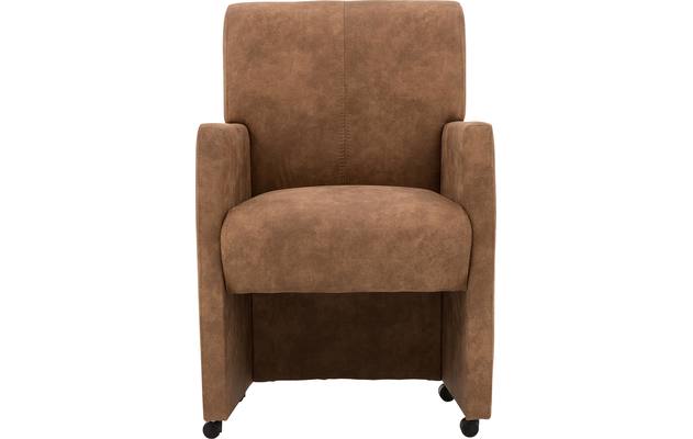 Goossens eetkamerstoel alex bruin microvezel - 8181158-01