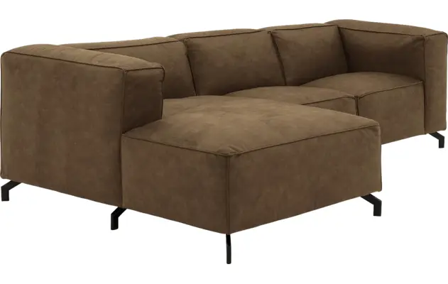 Goossens loungebank calvin groen micro leer - 8181170-626-03-gespiegeld