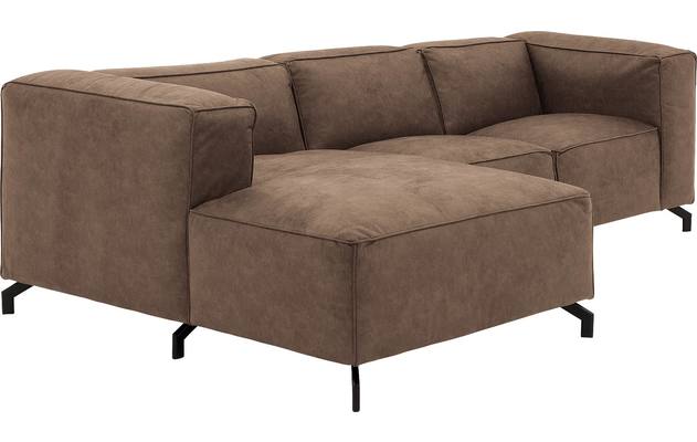 Goossens loungebank calvin bruin micro leer - 8181170-627-03-gespiegeld