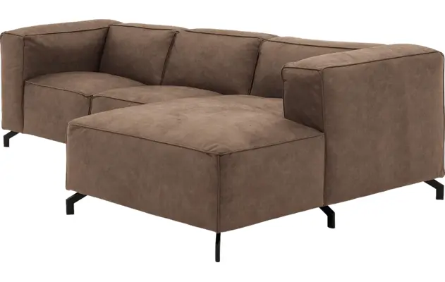 Goossens loungebank calvin bruin micro leer - 8181170-627-03